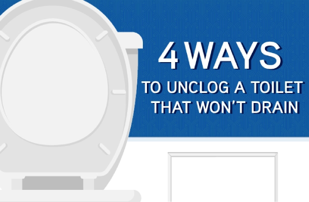 4 ways to unclog a toilet image.