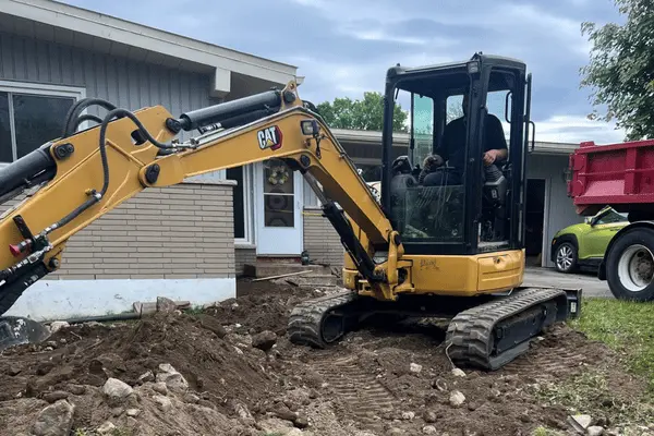 exterior pipe excavation.