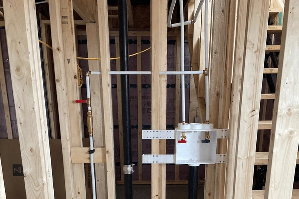 plumbing rough in at a new home.