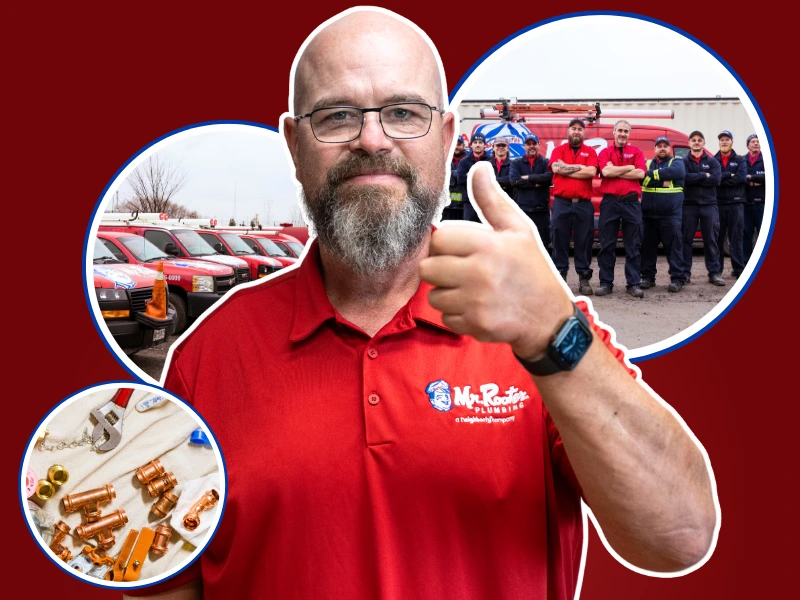 Mr. Rooter professional giving a thumbs up.