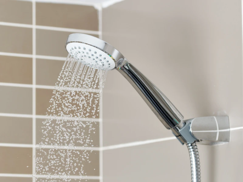 Low water pressure in a showerhead.